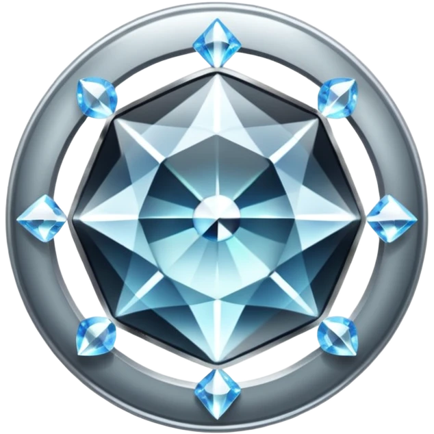 silver diamond that is transparent, glowing and spining emoji