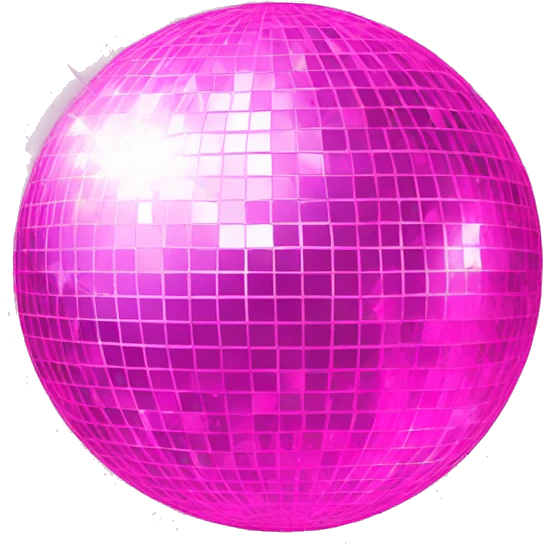 Shiny pink discoball emoji