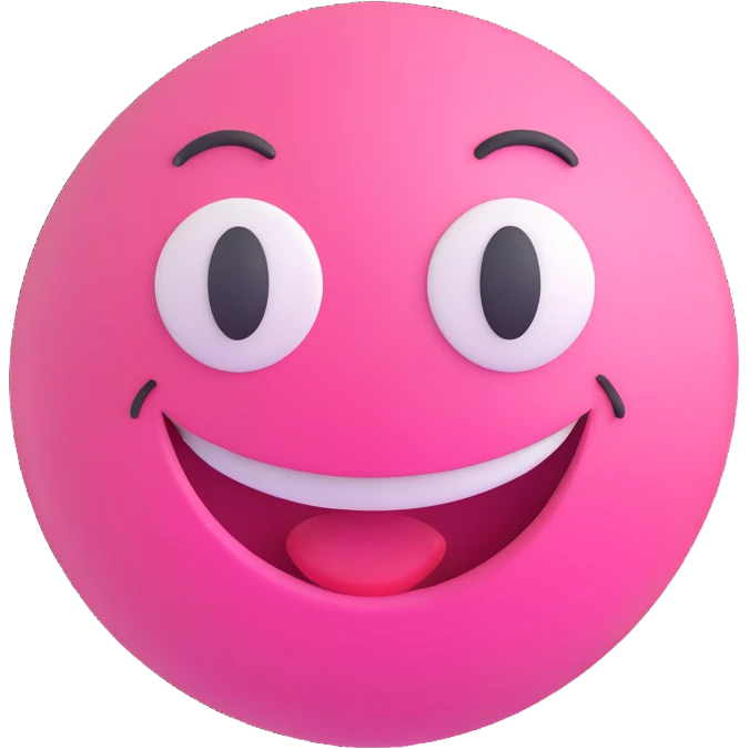 3D smiley emoji, round shape, pink color, with text 'szétszed', funny face emoji