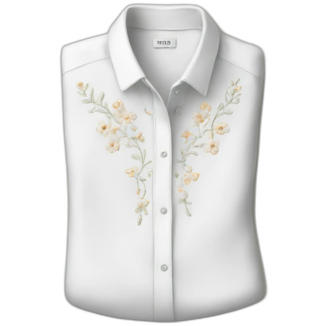 white embroidered shirt emoji
