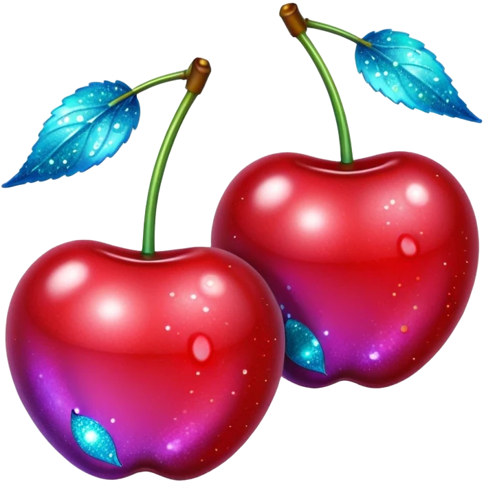 glitter purple and cian 2 cherrys emoji