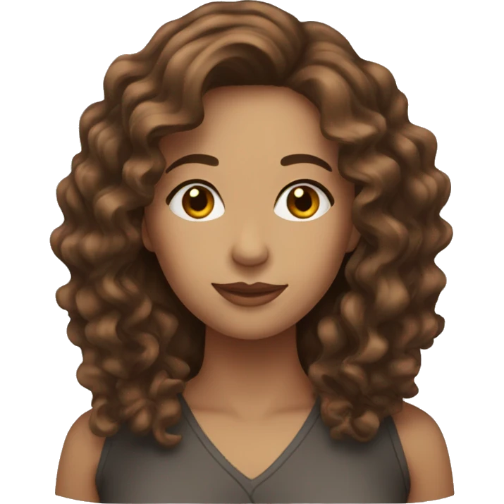 Beautiful woman with brown wavy hair emoji
