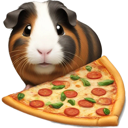 Guinea pig with pizzza emoji