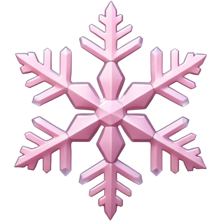 pale pink snow flake 3d bold ice transparent texture like Frozen emoji