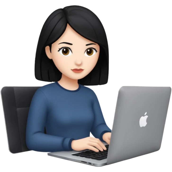 macbook black long hair beauty  emoji