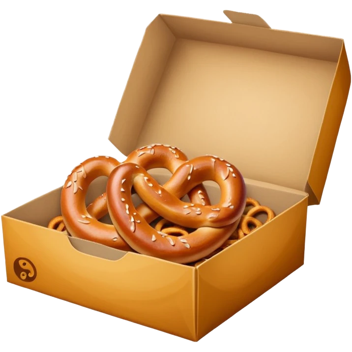 Pretzel on food paper box emoji