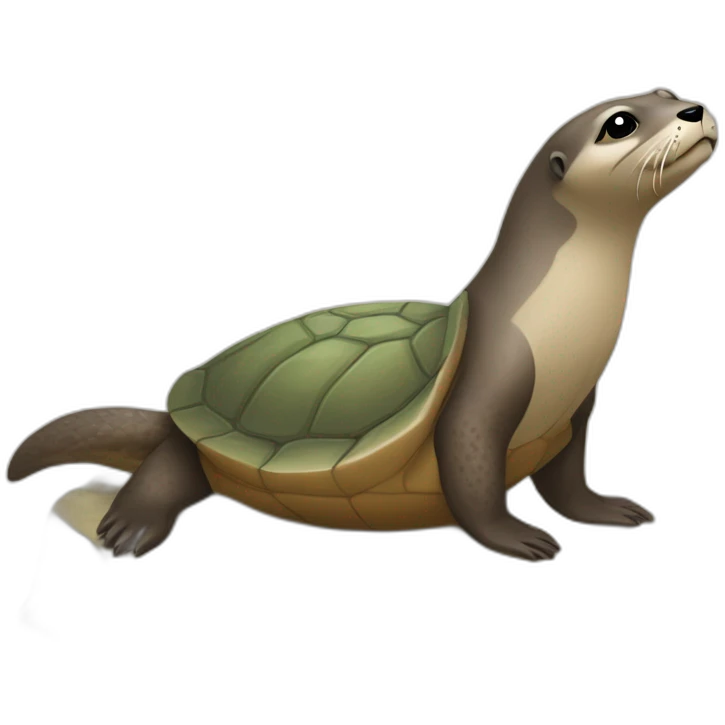 une loutre sur une tortue emoji