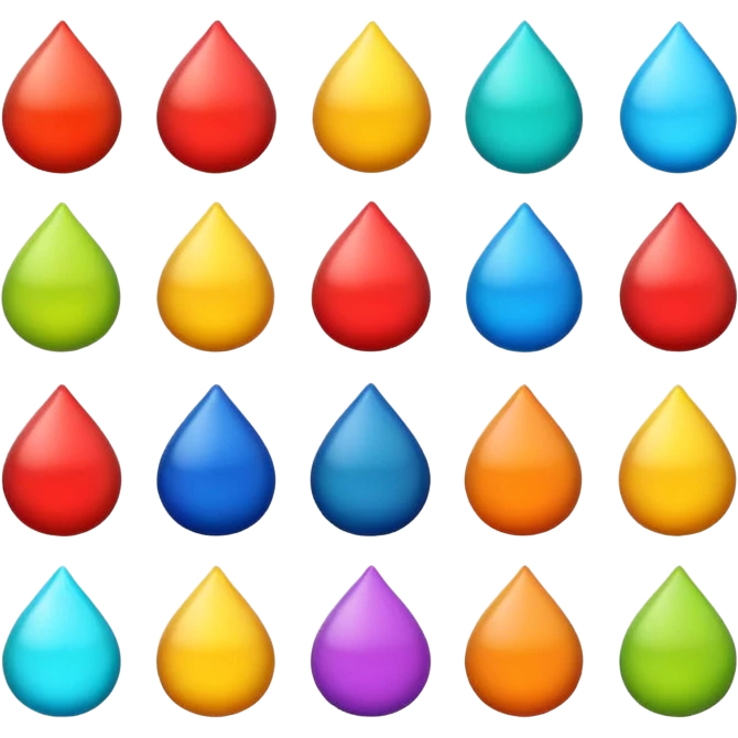 12 object emojis.
One different color.
No faces.
Clean background. emoji