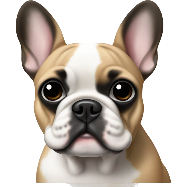 Fawn French bulldog with black face emoji