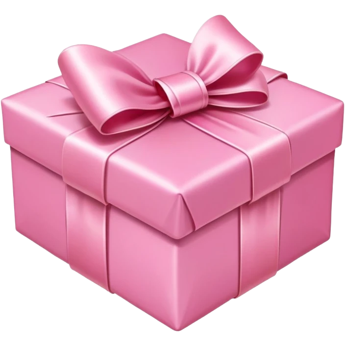 Pink birthday present with a white bow emoji