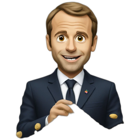 macron-eating-dirt emoji