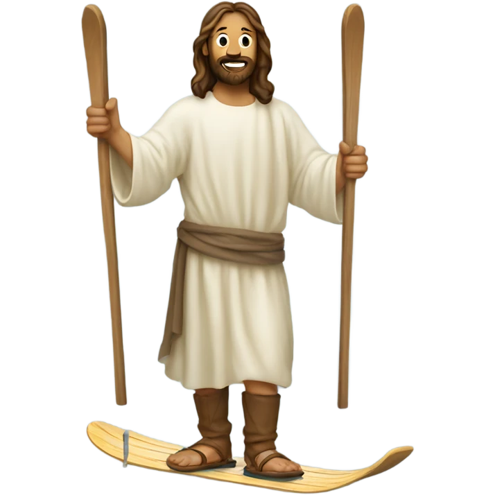 Jesus on skis emoji
