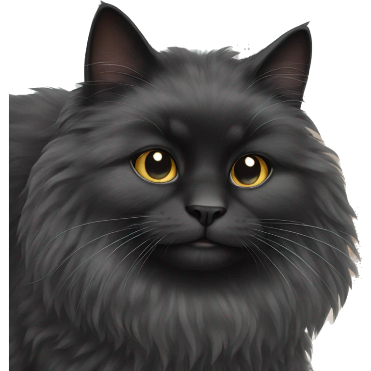 Black fluffy cat emoji