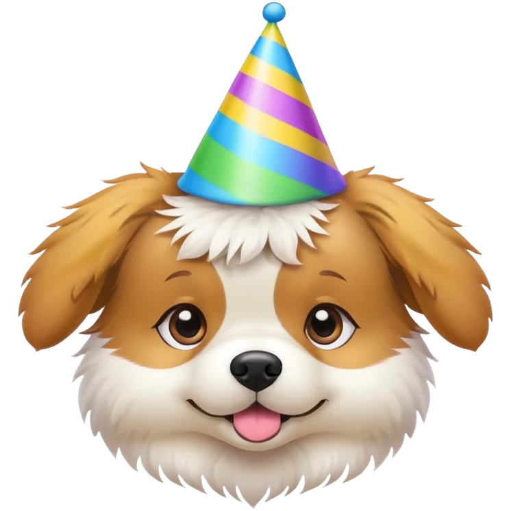 cute dog wearing a party hat emoji