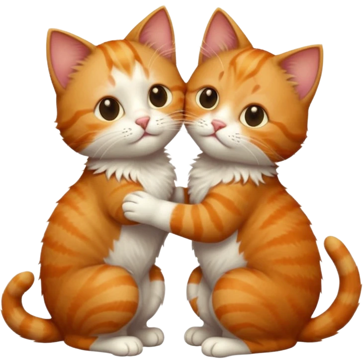 two boy cats kissing emoji