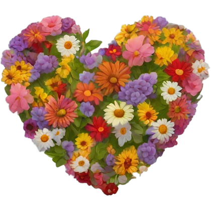 Corazón con flores  emoji