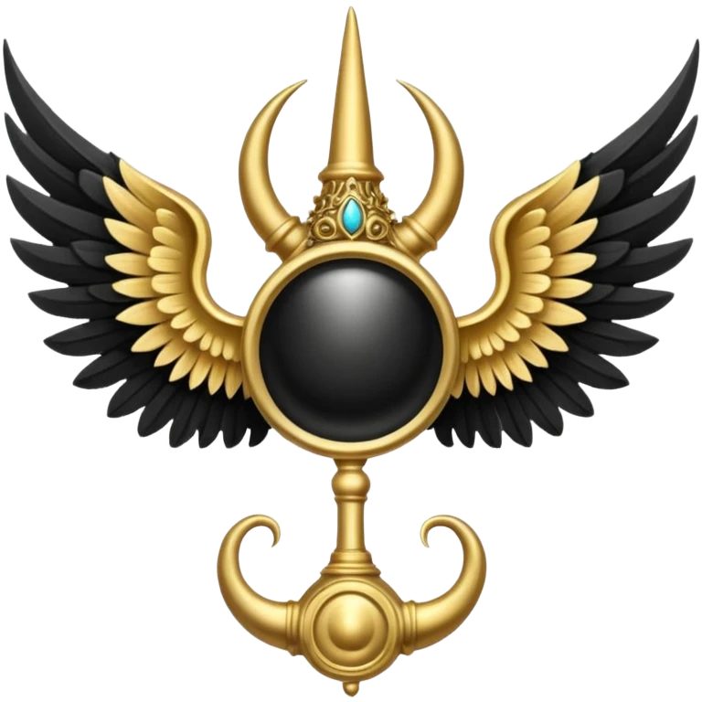 Holy Emblem with black wings and horn emoji