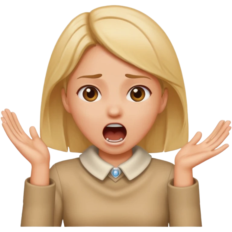 hand around neck yelling girl emoji