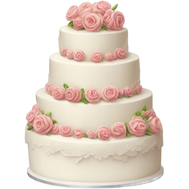 Wedding cake with flowers emoji