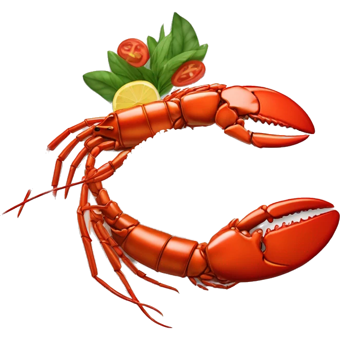 “Cooked red lobster with white rice on a plate, vibrant and simple.” emoji