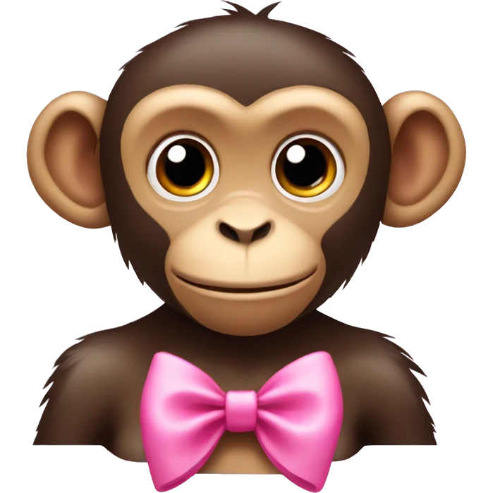 A monkey with a pink bow on both ears  emoji