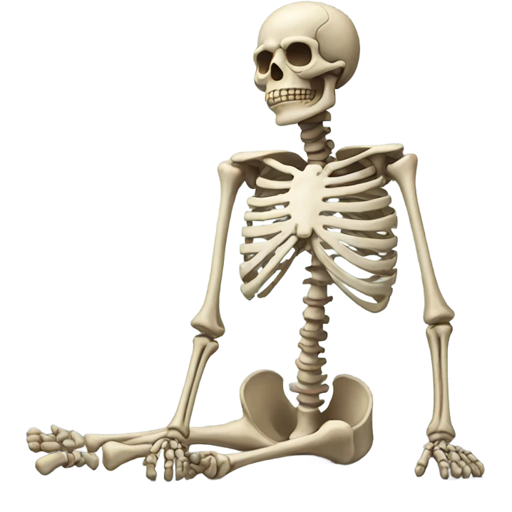 Skeleton with late emoji