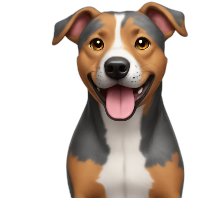 Australian cattle dog pitbull mix who is really excited you came home emoji