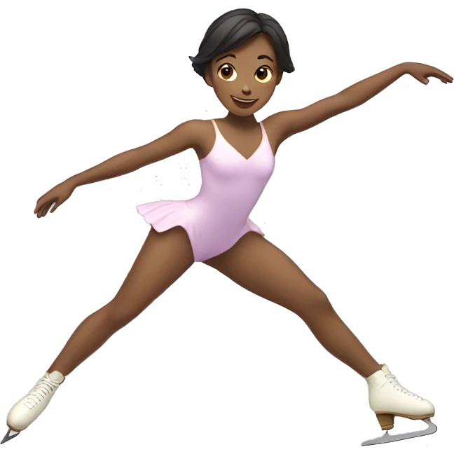 Figure skater doing double axel  emoji