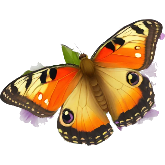 Butterflies on flowers  emoji