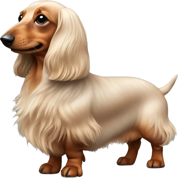 Chunky Miniature long haired dachshund whole body emoji