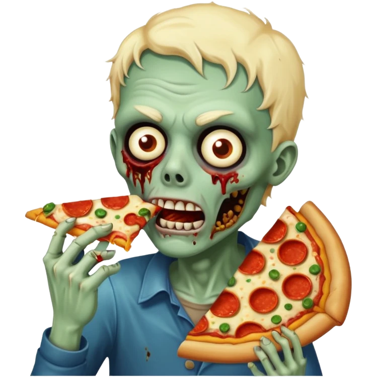 zombie eating pizza slice emoji