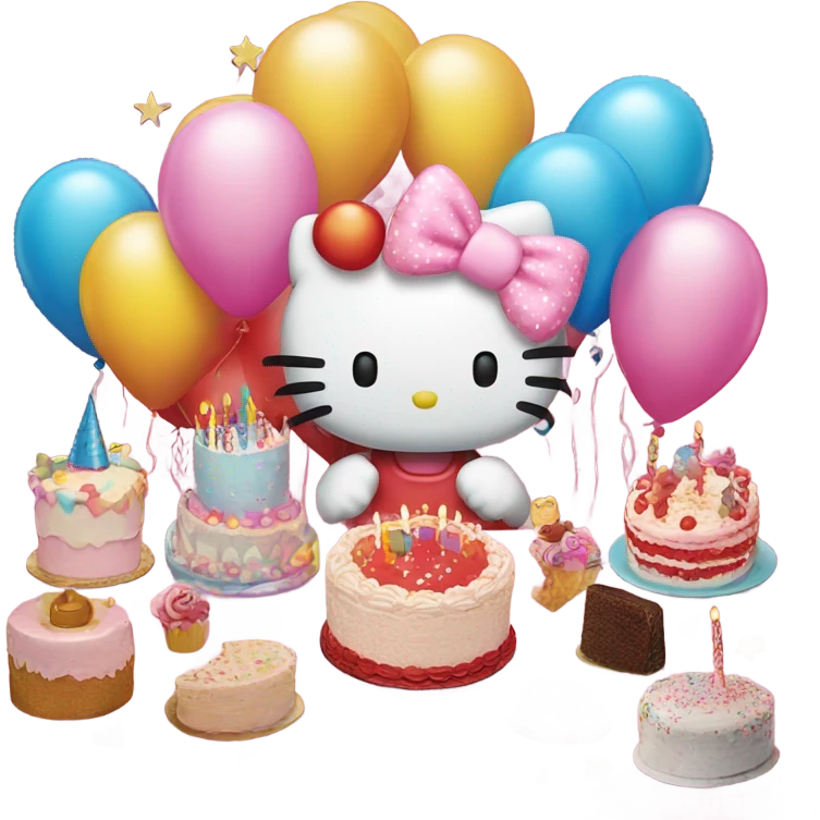 Hello Kitty birthday party ￼ emoji