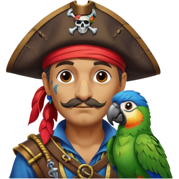 pirate and parrot emoji