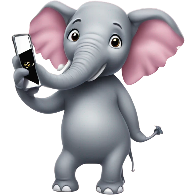 Elephant wearing high heels taking a selfie    emoji
