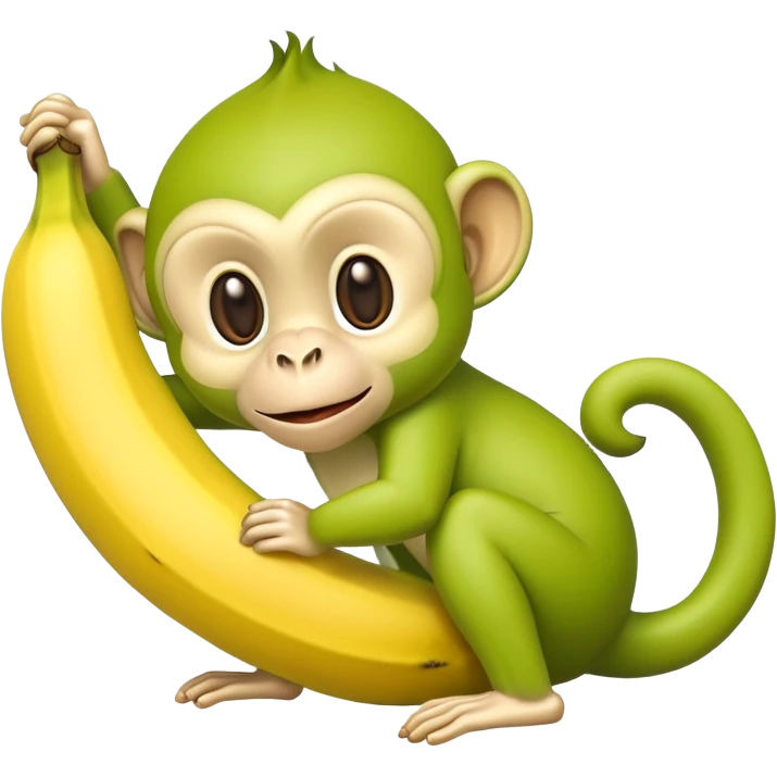 banana with the head of a green monkey emoji