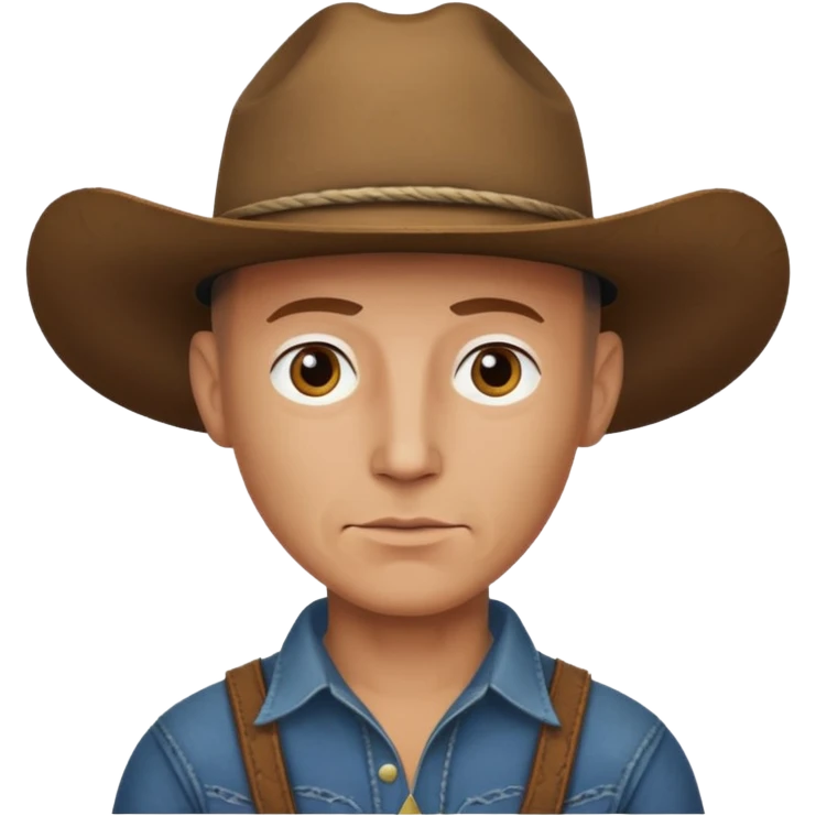 BALD COW BOY WITHOUT HAT emoji