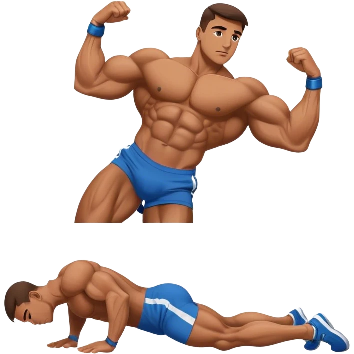 bodybuilder laying down abs exercise emoji