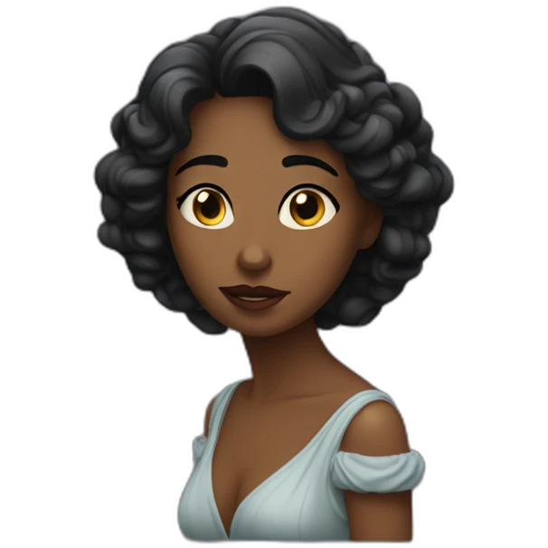 A wistful lady of the night emoji