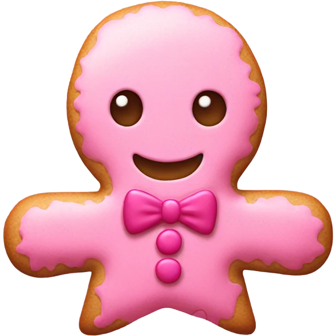 Pink Gingerbread man  emoji