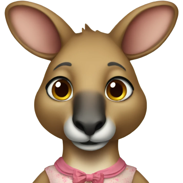 Kangaroo in a dress emoji