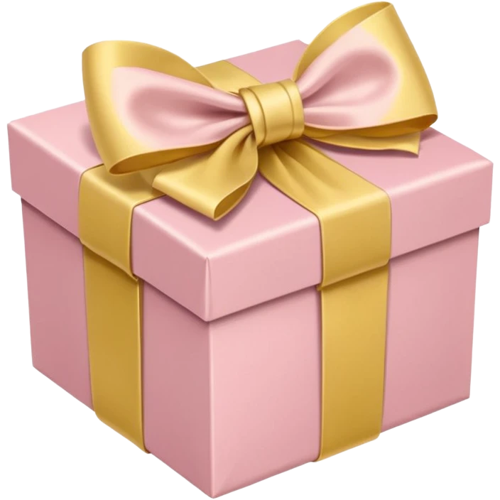 Gift box with ribbon in soft pink, beige and yellow pastel colors emoji