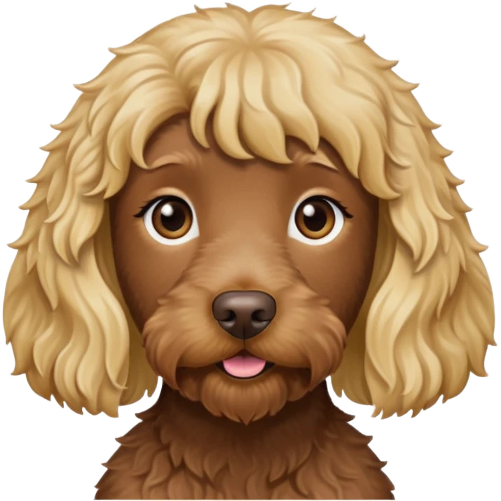 brown labradoodle blonde girl  emoji