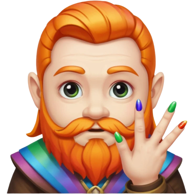 rainbow nail dwarf emoji