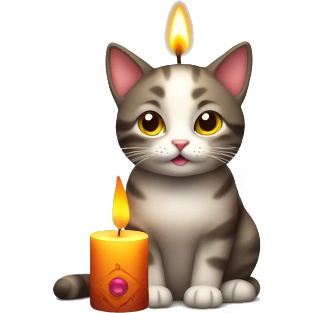Cat With candle emoji