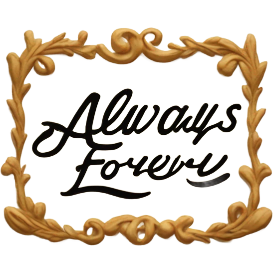 inscription on the board - always and forever  emoji