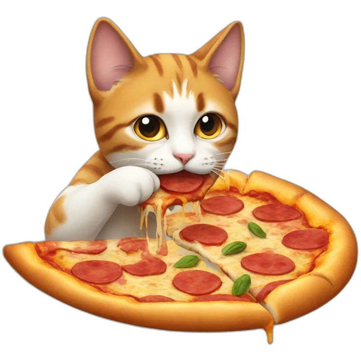 cat eating pizza emoji