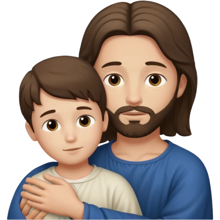 Niño abrazando a Jesús  emoji