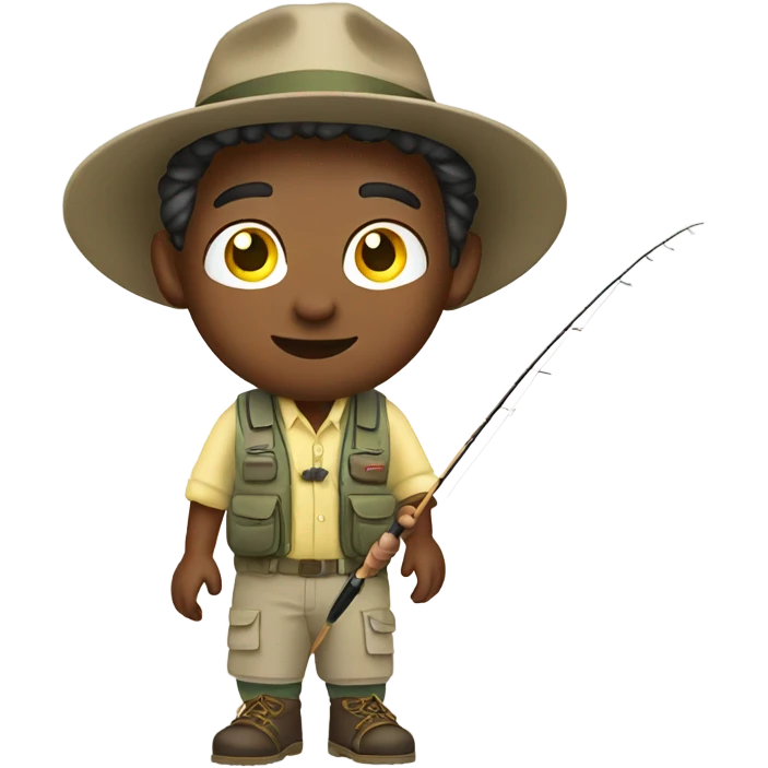 Boy fly fishing emoji