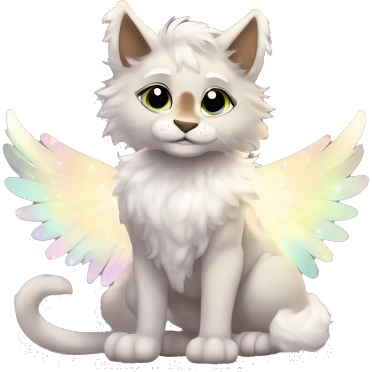 Furry, sparkle, iridescent, colorful, pastel, edgy, cool, fantasy beautiful, brown, beige, white, divine, godly, angelic, animal, anthro, full body, fursona, feline emoji