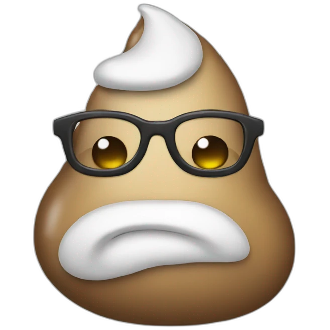 Poop with glasses emoji